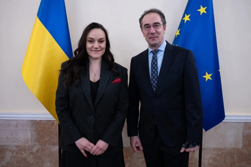 Віце-прем’єрка України Тетяна Бережна та Посол Греції Пантеліс Дімітракопулос на зустрічі в Києві